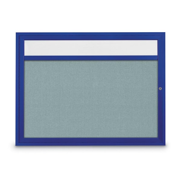 Slim Enclosed Corkboard, 30"x36", Black Alum Frame/Buff